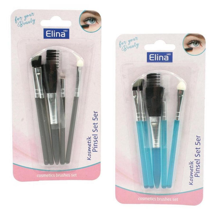 Elina  Make-up-Pinsel-Set, 5-teilig – unsortierte Farben 