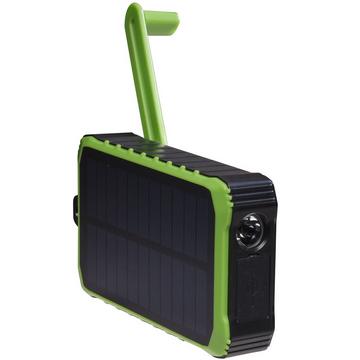 PowerBank 10.000 mAh con cella solare a manovella, nero/verde