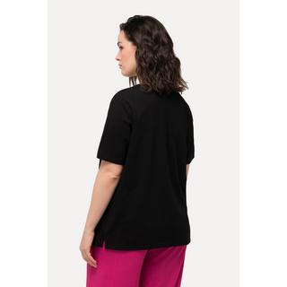 Ulla Popken  T-Shirt, Zierbänder, Cut-Out, Halbarm 