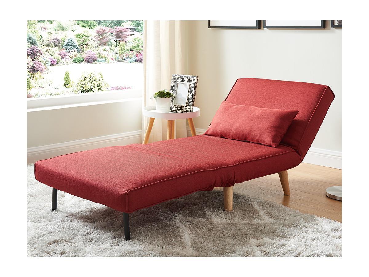 Vente-unique Poltrona letto in tessuto Rosso POSIO  