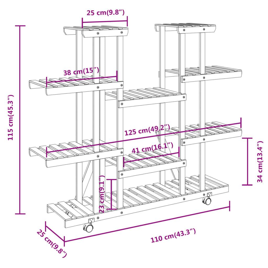 VidaXL portafiori con ruote Legno  