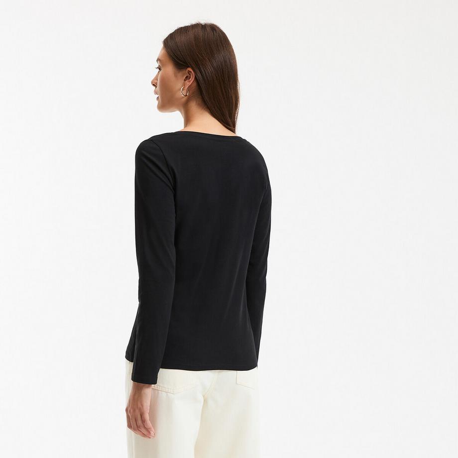 La Redoute Collections Bio-Baumwolle Langarm V-Ausschnitt Shirt  