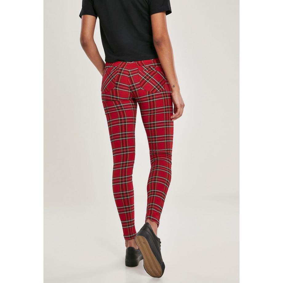 URBAN CLASSICS Pantaloni Skinny Tartan  