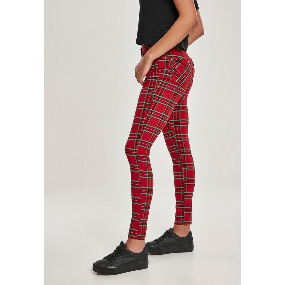 URBAN CLASSICS Pantaloni Skinny Tartan  
