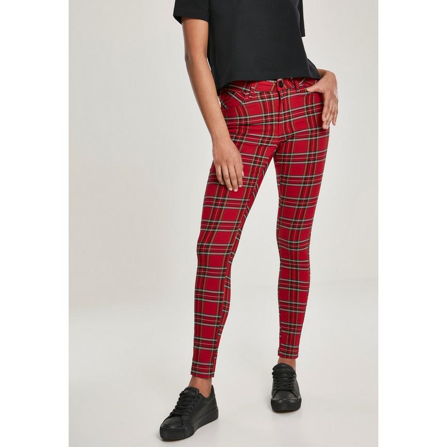 URBAN CLASSICS Pantaloni Skinny Tartan  