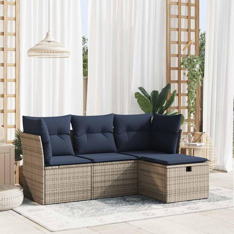 VidaXL set di divani da giardino Polirattan  