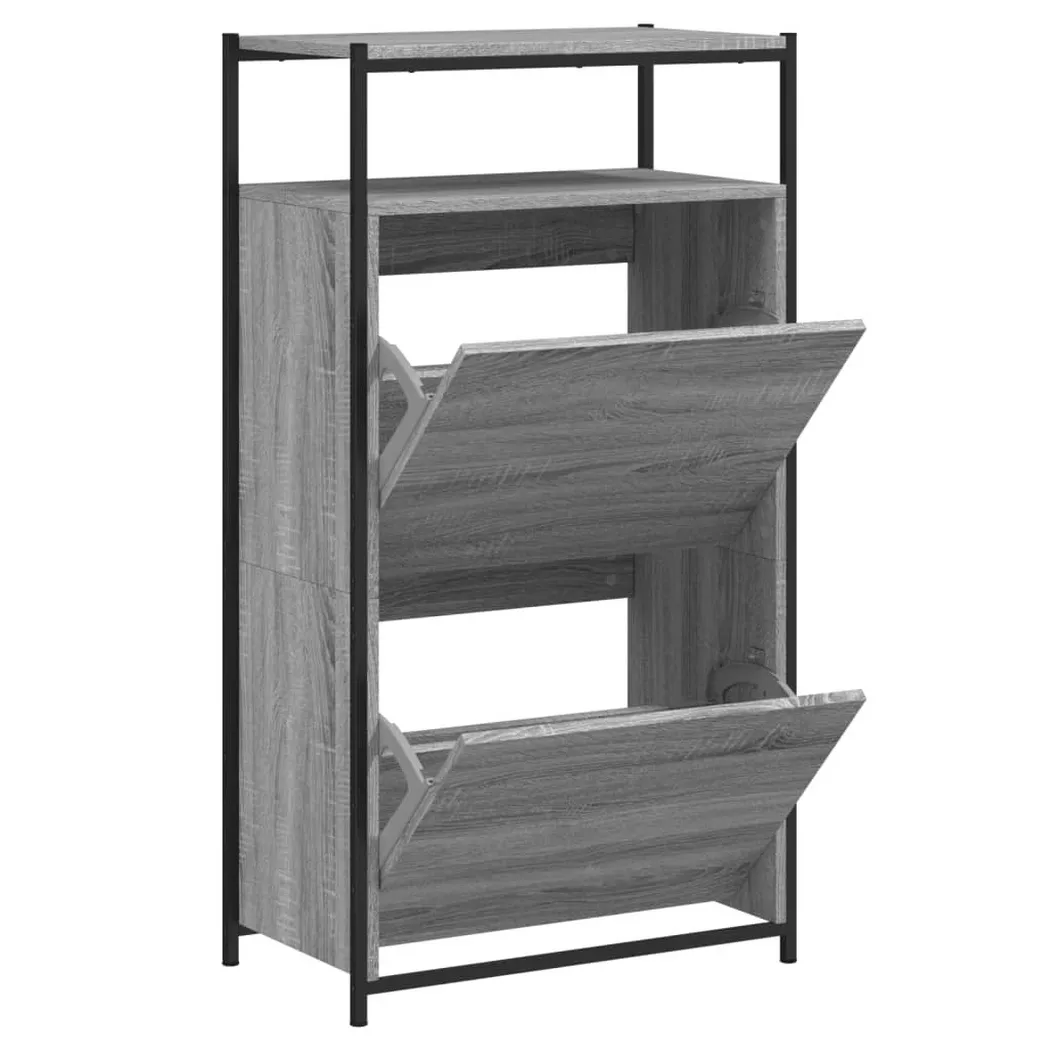 VidaXL - Armoire à chaussures bois d'ingénierie, One Size, Gris