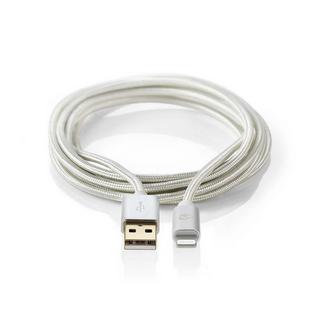 Nedis  Cavo Lightning | USB 2.0 | Apple Lightning, 8-pin | USB-A Maschio | 480 Mbps | Placcato oro | 3,00 m | Rotondo | Intrecciato / Nylon | Alluminio | Scatola con finestra coperta 