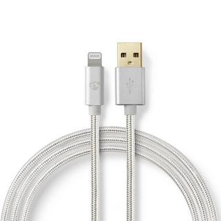 Nedis  Cavo Lightning | USB 2.0 | Apple Lightning, 8-pin | USB-A Maschio | 480 Mbps | Placcato oro | 3,00 m | Rotondo | Intrecciato / Nylon | Alluminio | Scatola con finestra coperta 