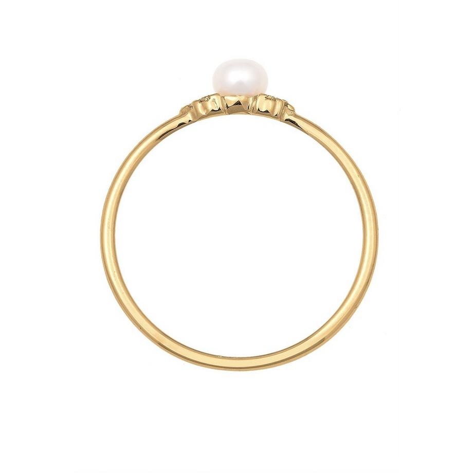 Elli  Ring Verlobung Perle Diamant (0.03 Ct.) 