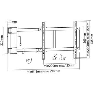 My Wall  myWall TV-Wandhalterung, 81 - 152 cm (32 - 60), bis 40kg, motorisiert, schwenkbar, IR-Fernbedienung 