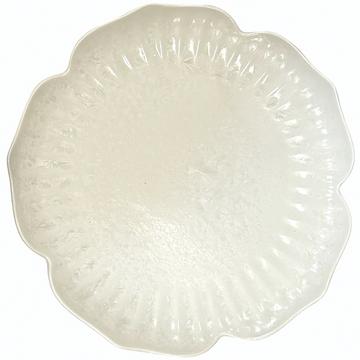 ASSIETTE DE PRESENTATION EN PORCELAINE BLANCHE FLORALE 33CM