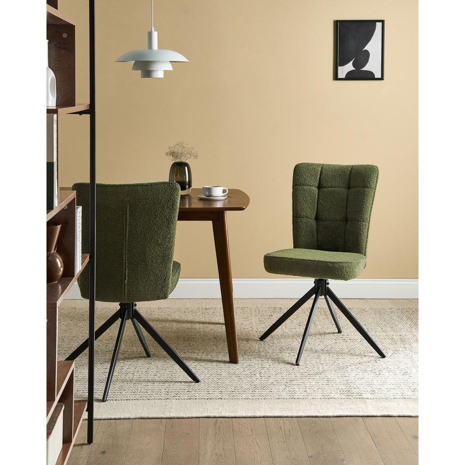 Beliani Esszimmerstuhl 2er Set aus Bouclé  RYAN  