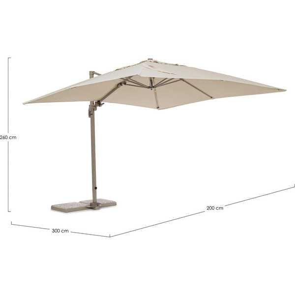 mutoni Parasol de jardin déporté Saragozza couleur sable 300x300  