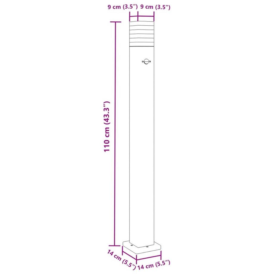 VidaXL lampada da terra per esterni Alluminio  