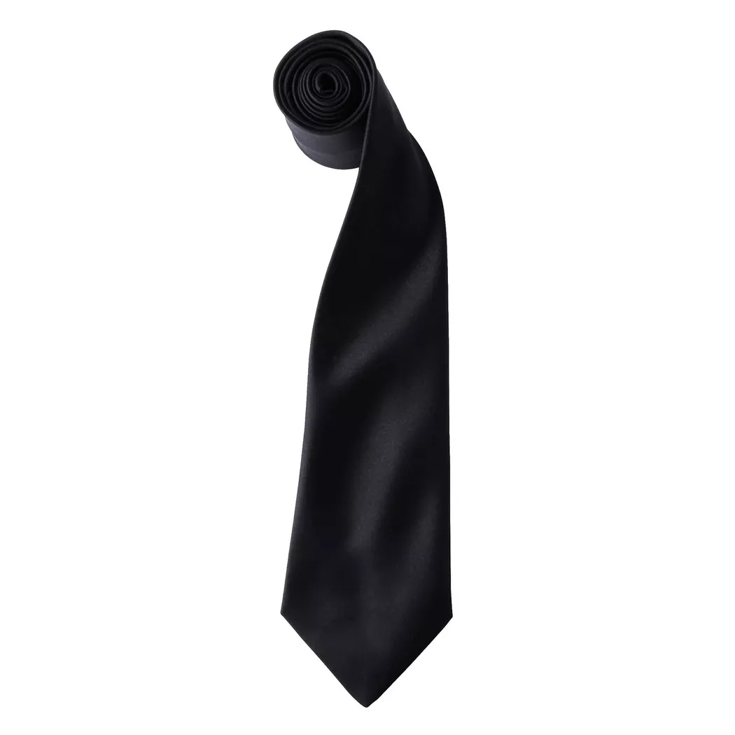 PREMIER - SatinKrawatte zum Anklipsen (2 StückPackung), für Herren, Schwarz, Größe Onesize