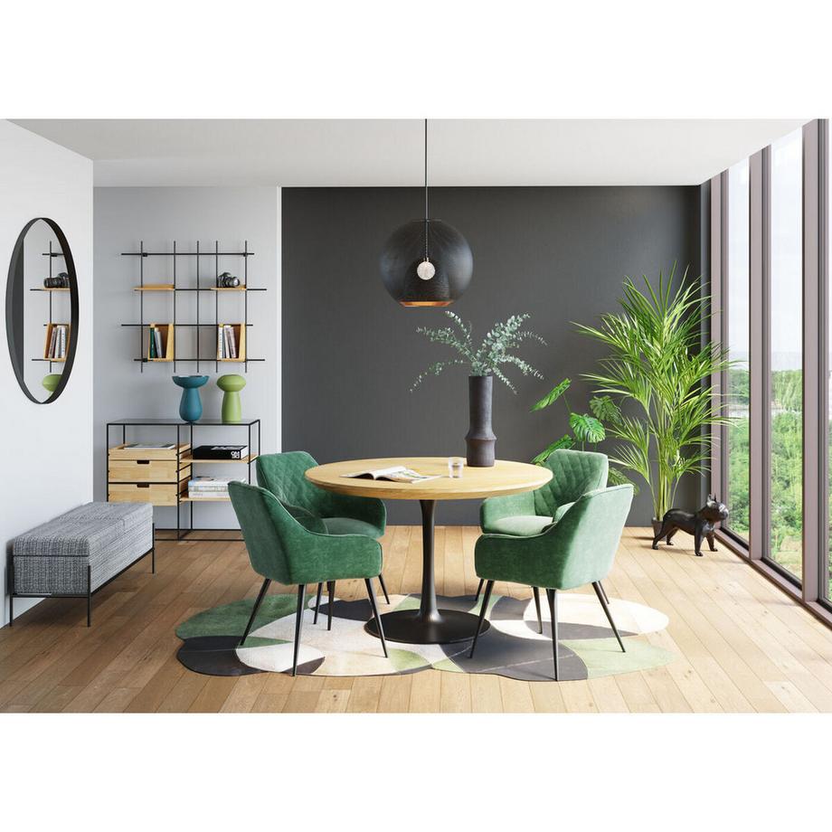 KARE Design Set di tavoli per inviti in rovere nero rotondo 120  