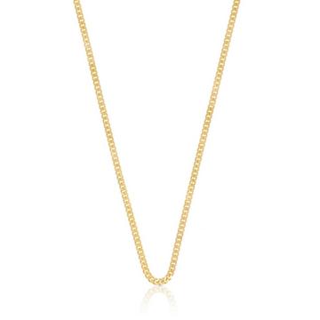 Collier gourmette or jaune 750, 2mm, 42cm