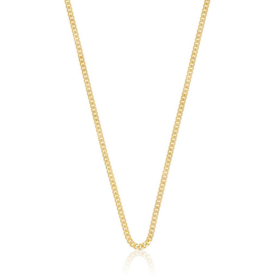 Collier gourmette or jaune 750, 2mm, 42cm