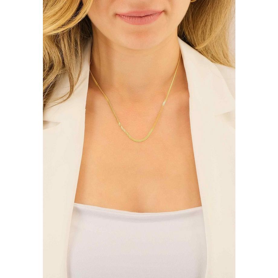 MUAU Schmuck  Collier gourmette or jaune 750, 2mm, 42cm 