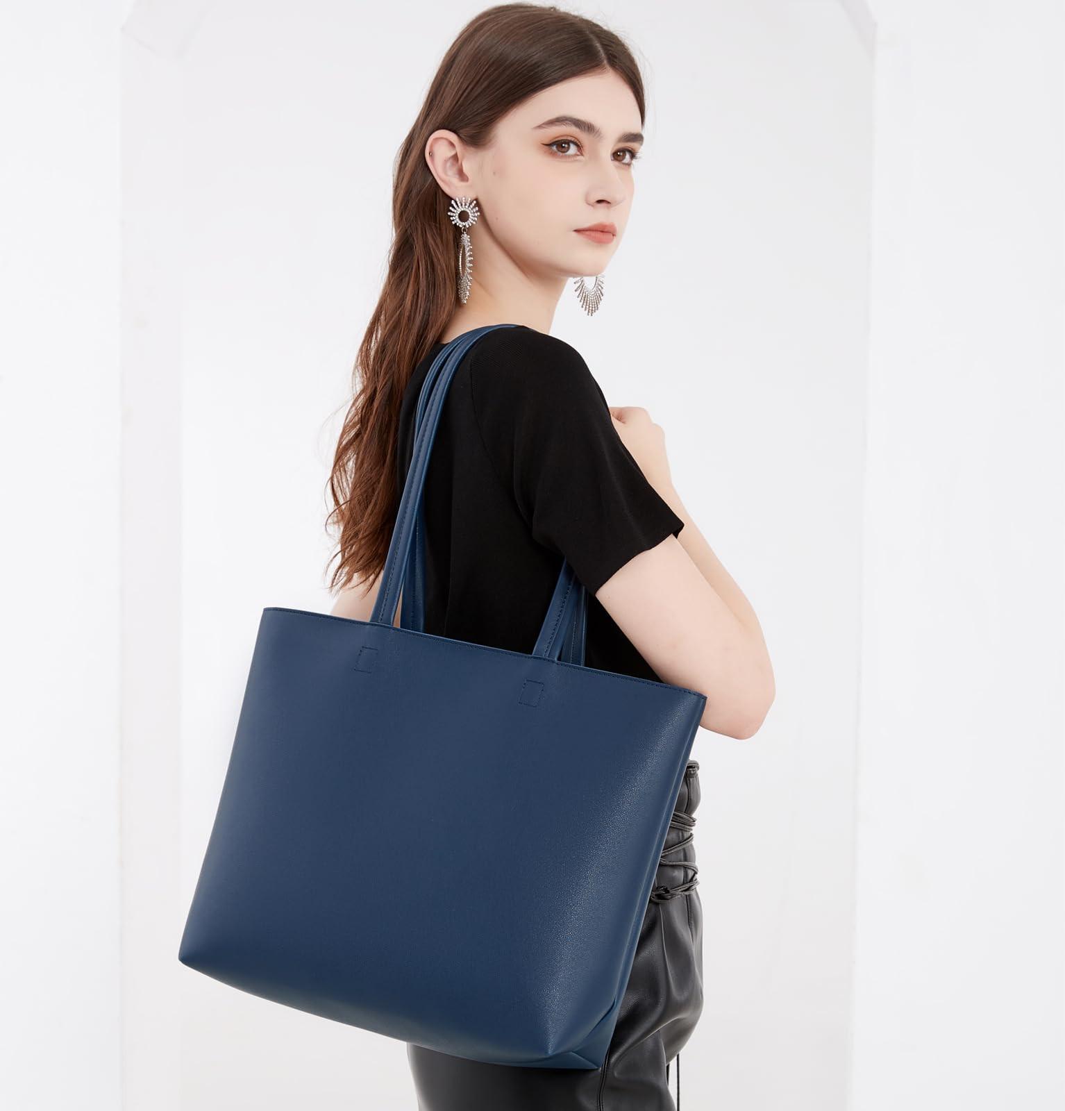 Only-bags.store  Sacs à poignée, sacs à main simples en cuir PU pour le travail, l'école, le shopping avec fermeture à glissière et poche intérieure 