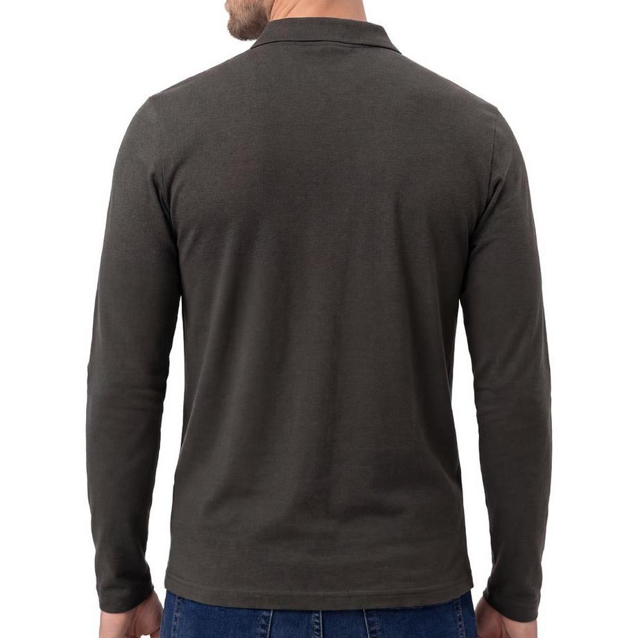 Ragman Polo  Confortable à porter-Soft Knit Polo Knopf Langarm  