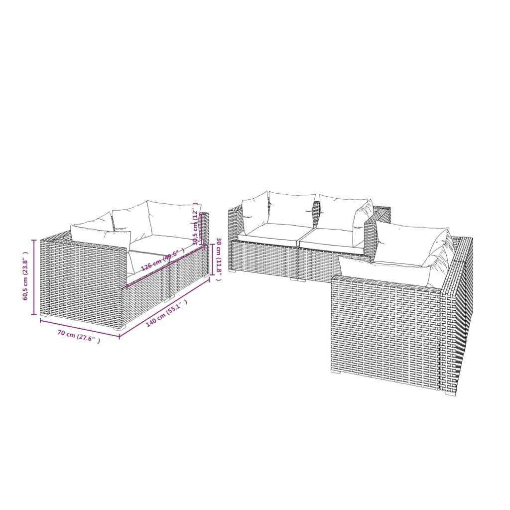 VidaXL Garten-lounge-set poly-rattan  