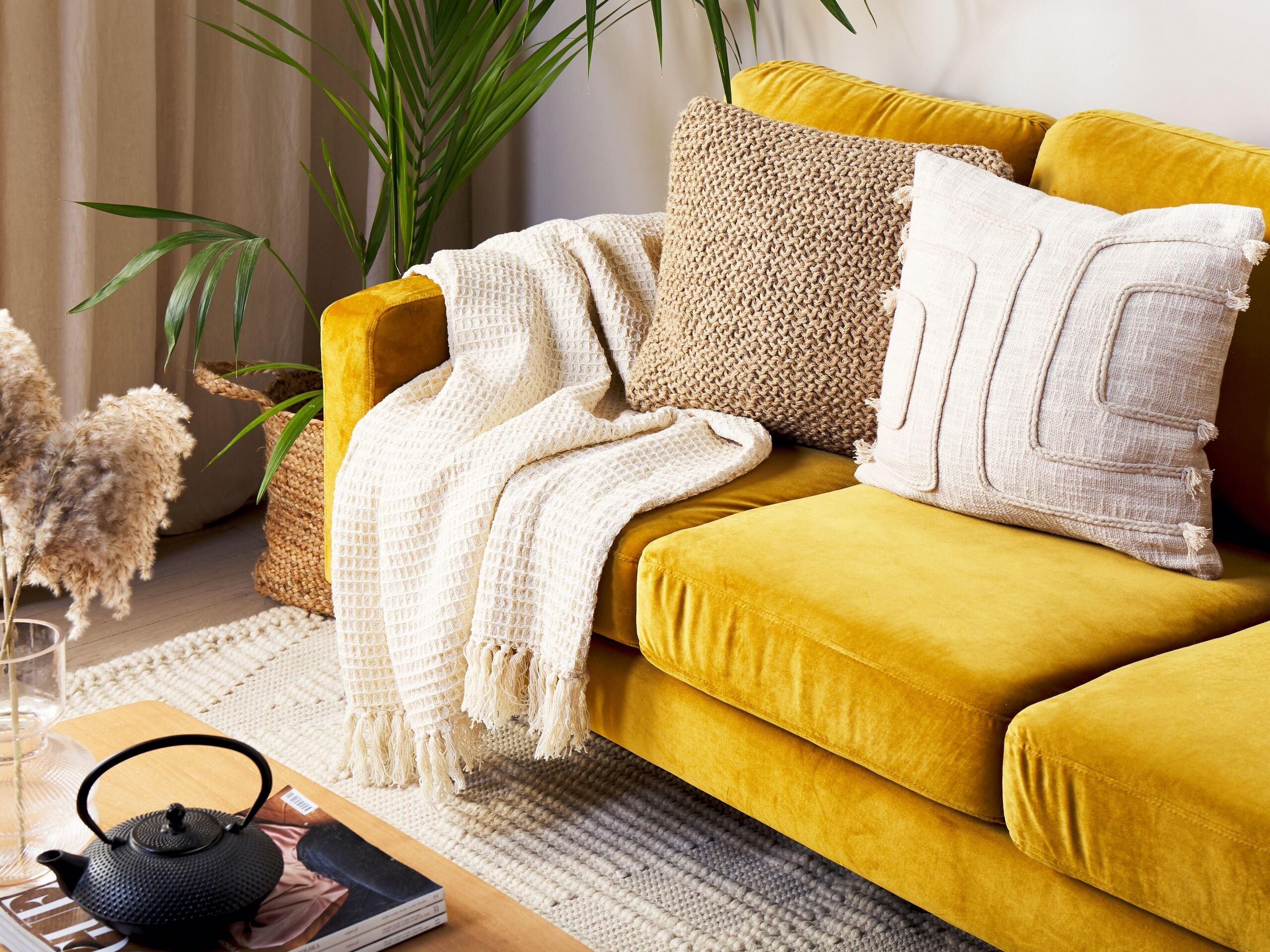 Beliani Malu Boho Couverture en Coton  