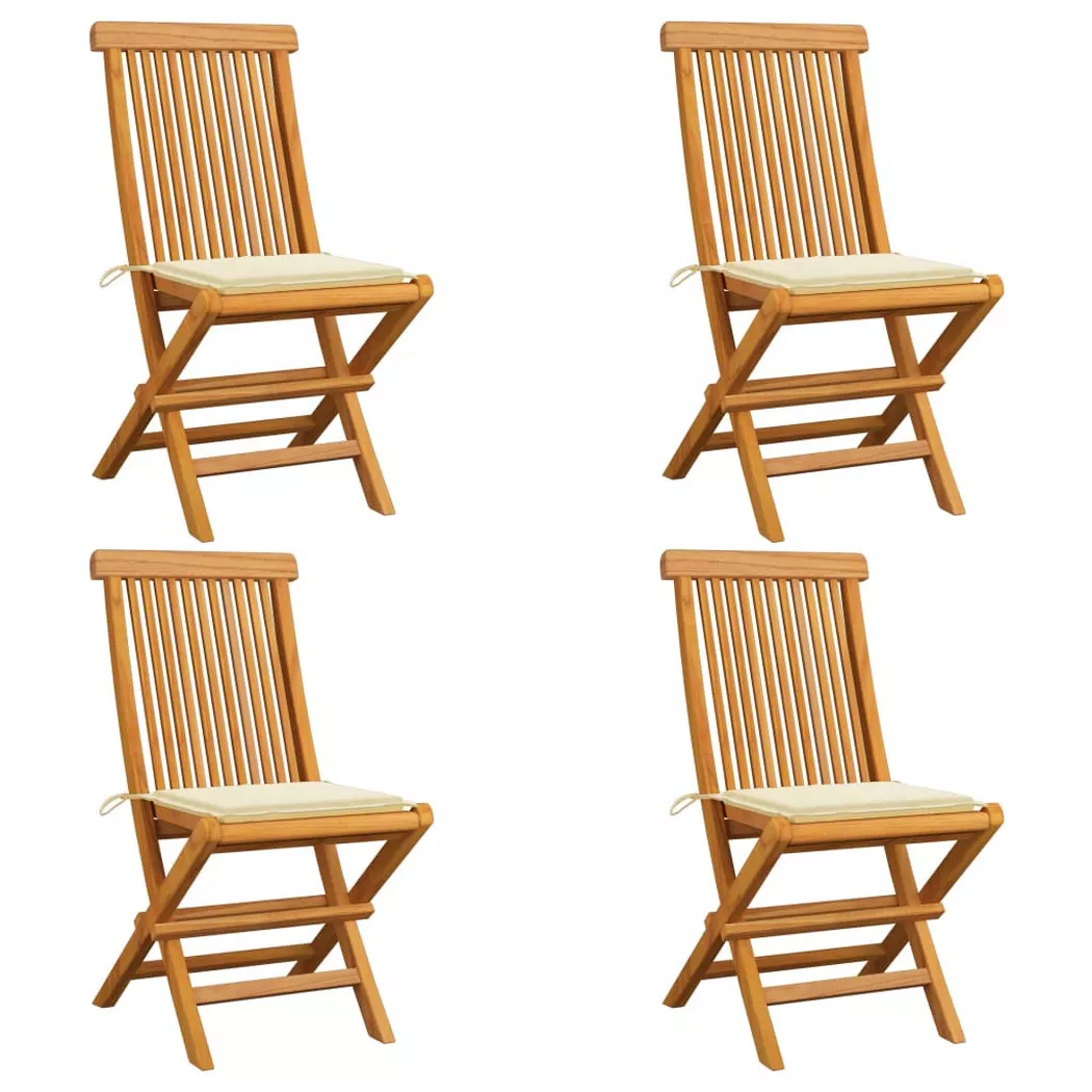 VidaXL - Gartenstuhl teak, One Size, Light Beige