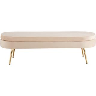 mutoni Pouf ovale velluto beige  