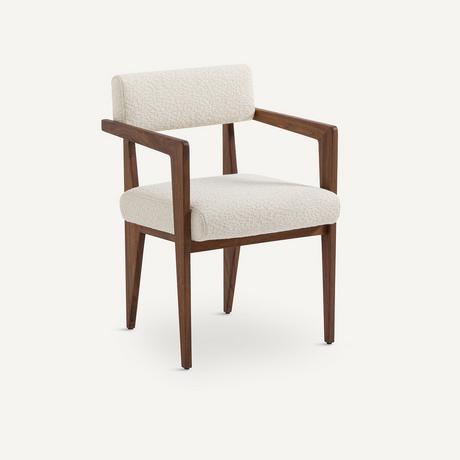 AM.PM Fauteuil de table noyer et bouclette  