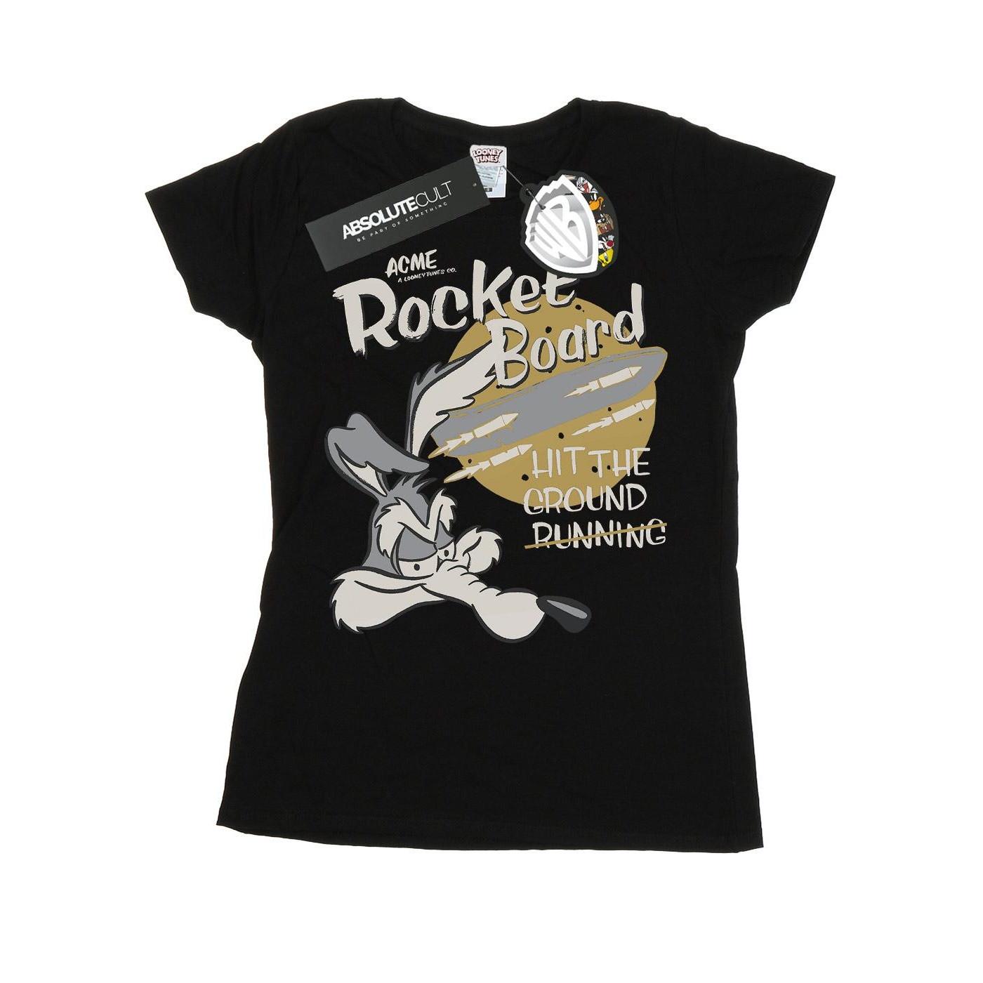 Image of Wile E Coyote Rocket Board Tshirt Damen Schwarz S