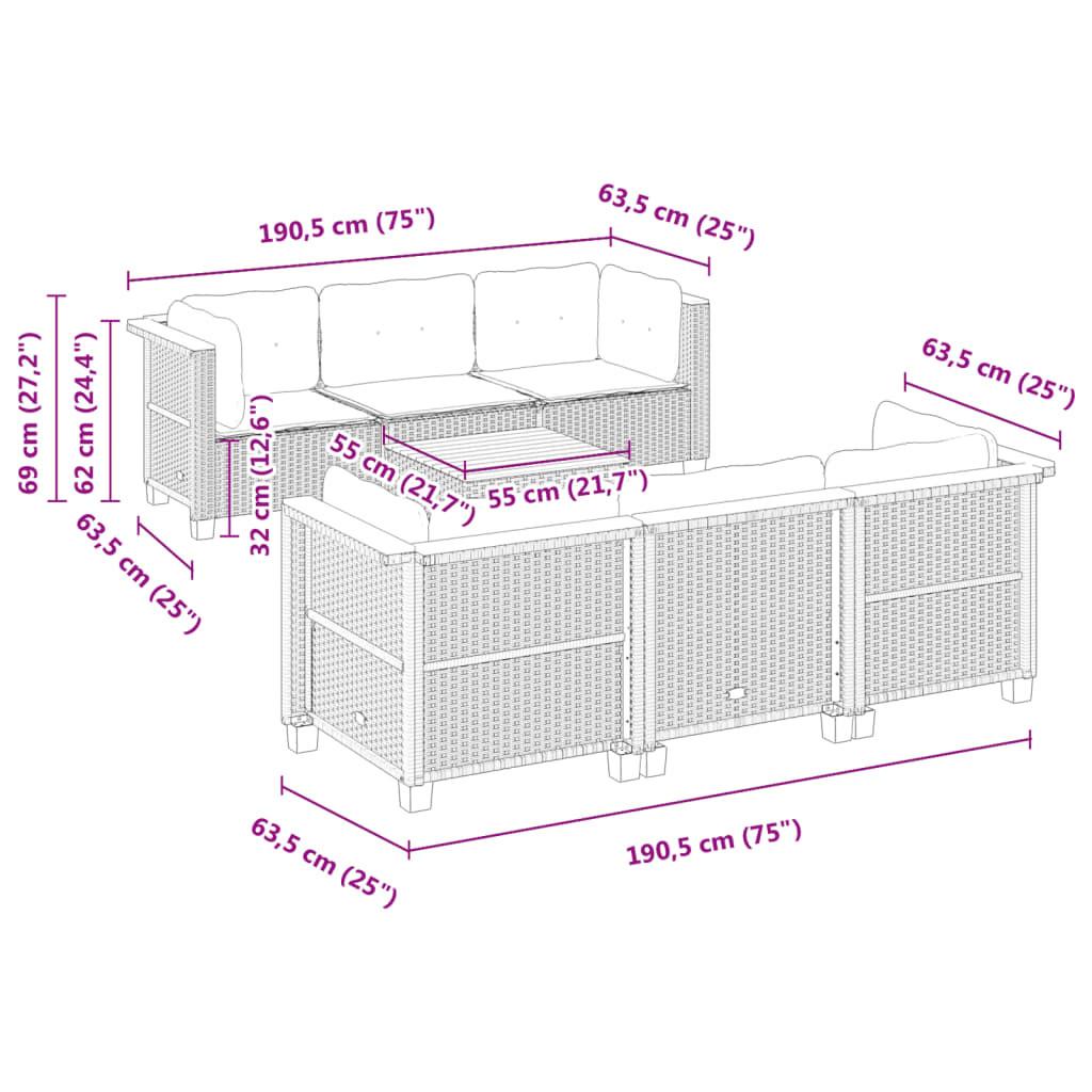 VidaXL Garten sofagarnitur poly-rattan  