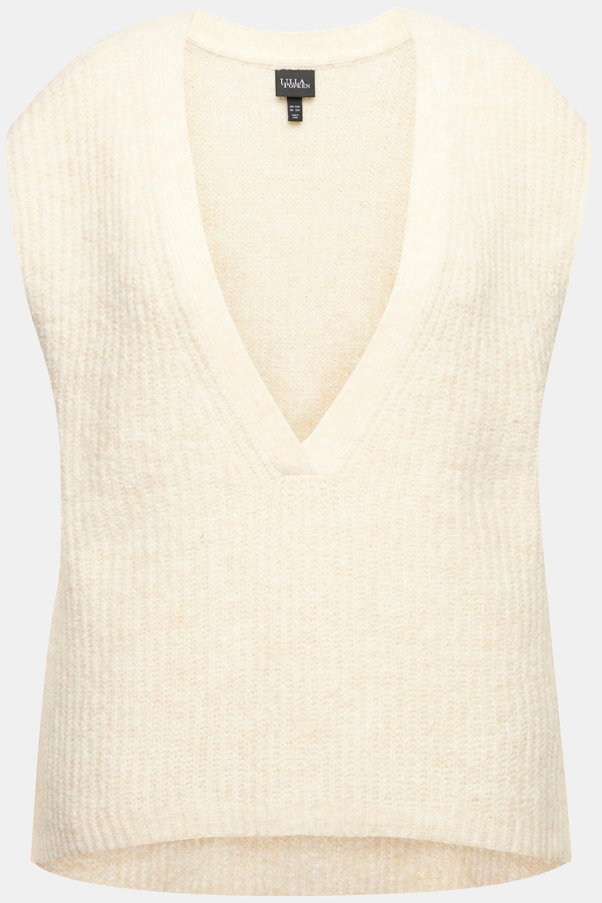 Ulla Popken  Gilet smanicato in maglia a costine con scollo a V 