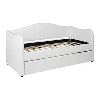 Vente-unique Divano letto a scomparsa 2 Similpelle Bianco + materasso MATHILDE  