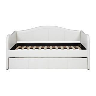 Vente-unique Divano letto a scomparsa 2 Similpelle Bianco + materasso MATHILDE  