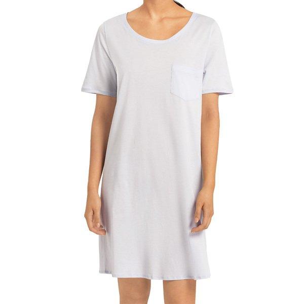 Image of Cotton Deluxe - Nachthemd Kurzarm Damen Blau XL