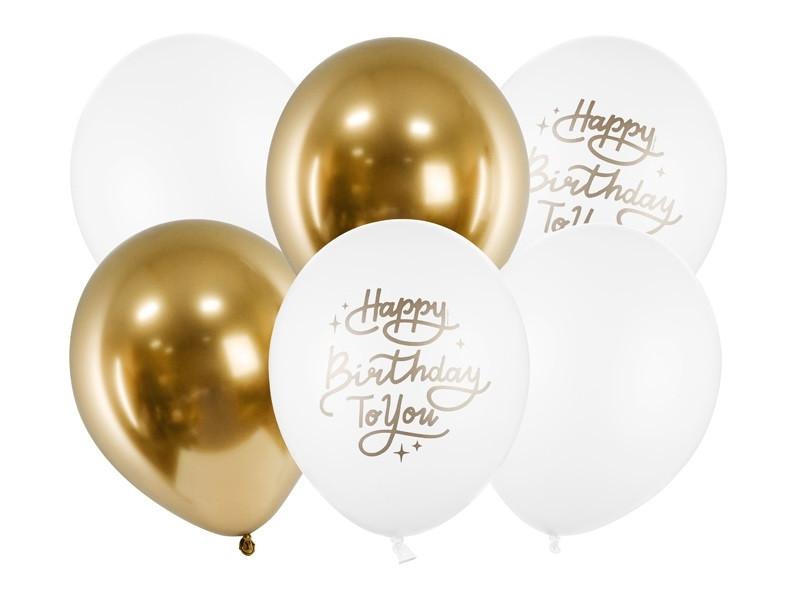 Image of Partydeco Sb14p-305-000-6 Partydekorationen Spielzeugballon Unisex Gold ONE SIZE