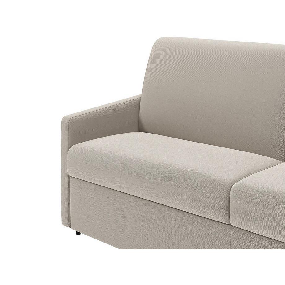 Vente-unique Canapé 3 places conible express en tissu CALIFE Crème Couchage 1matelas  