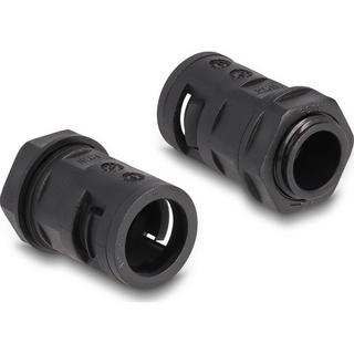 DeLock  Manicotto di protezione per cavo 2 mx 15,8 mm con set di raccordi per guaina PG11 nero 