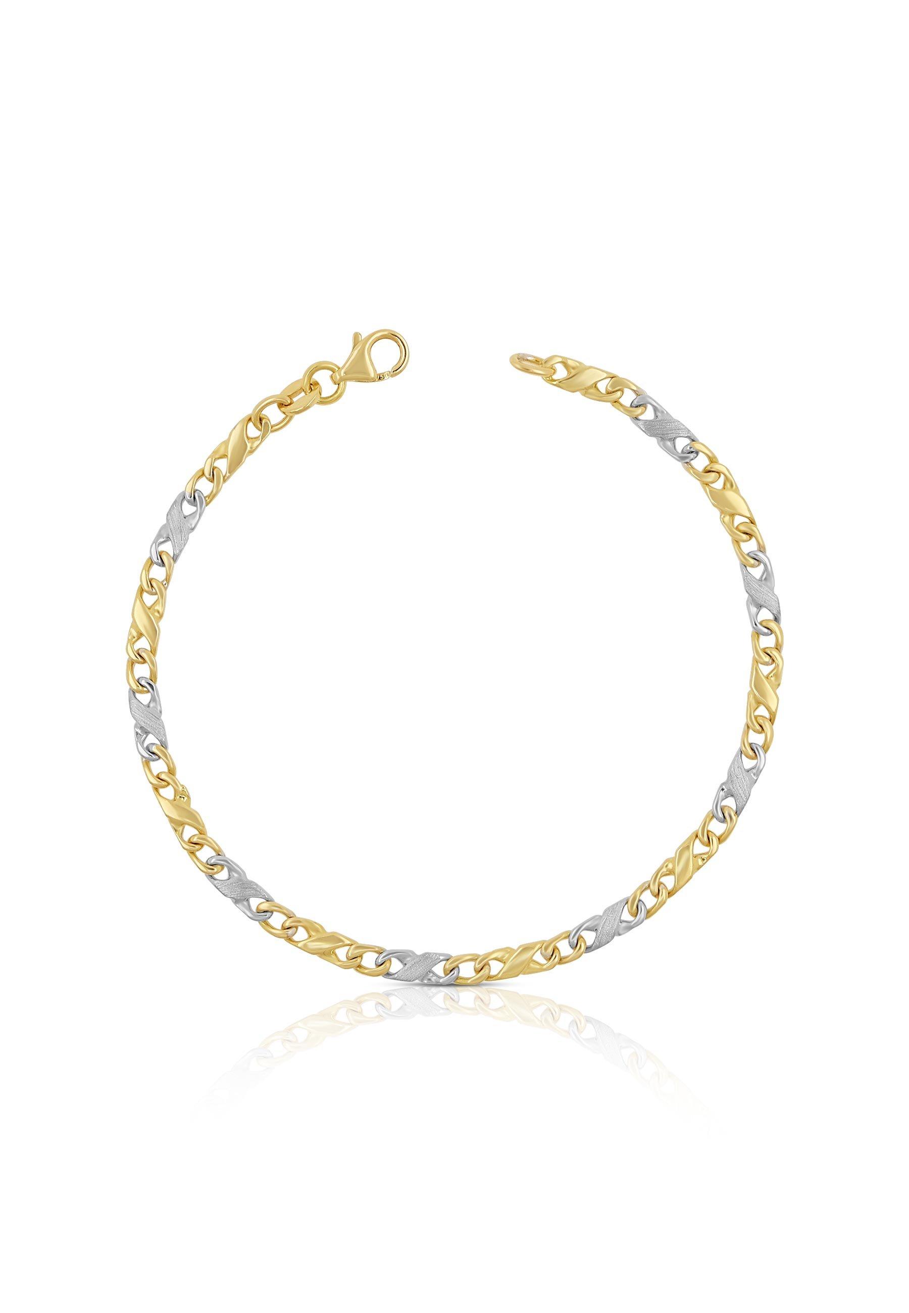 MUAU Schmuck  Bracelet Carrera bicolore jaune/blanc or 750, 19cm, 3.5mm 