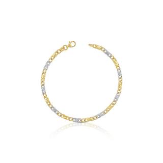 MUAU Schmuck  Bracelet Carrera bicolore jaune/blanc or 750, 19cm, 3.5mm 