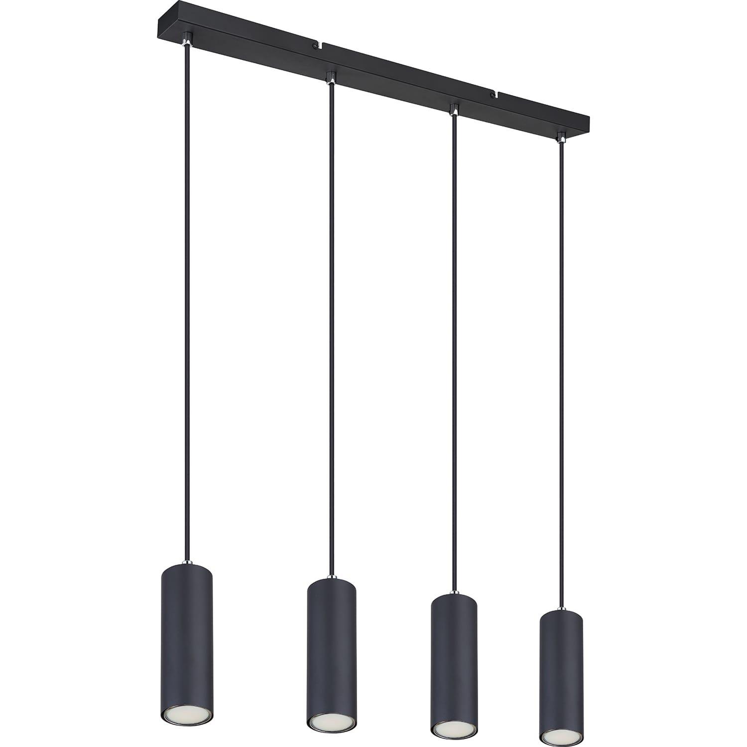 mutoni Lampe à suspension Robby métal noir mat 4xGU10  