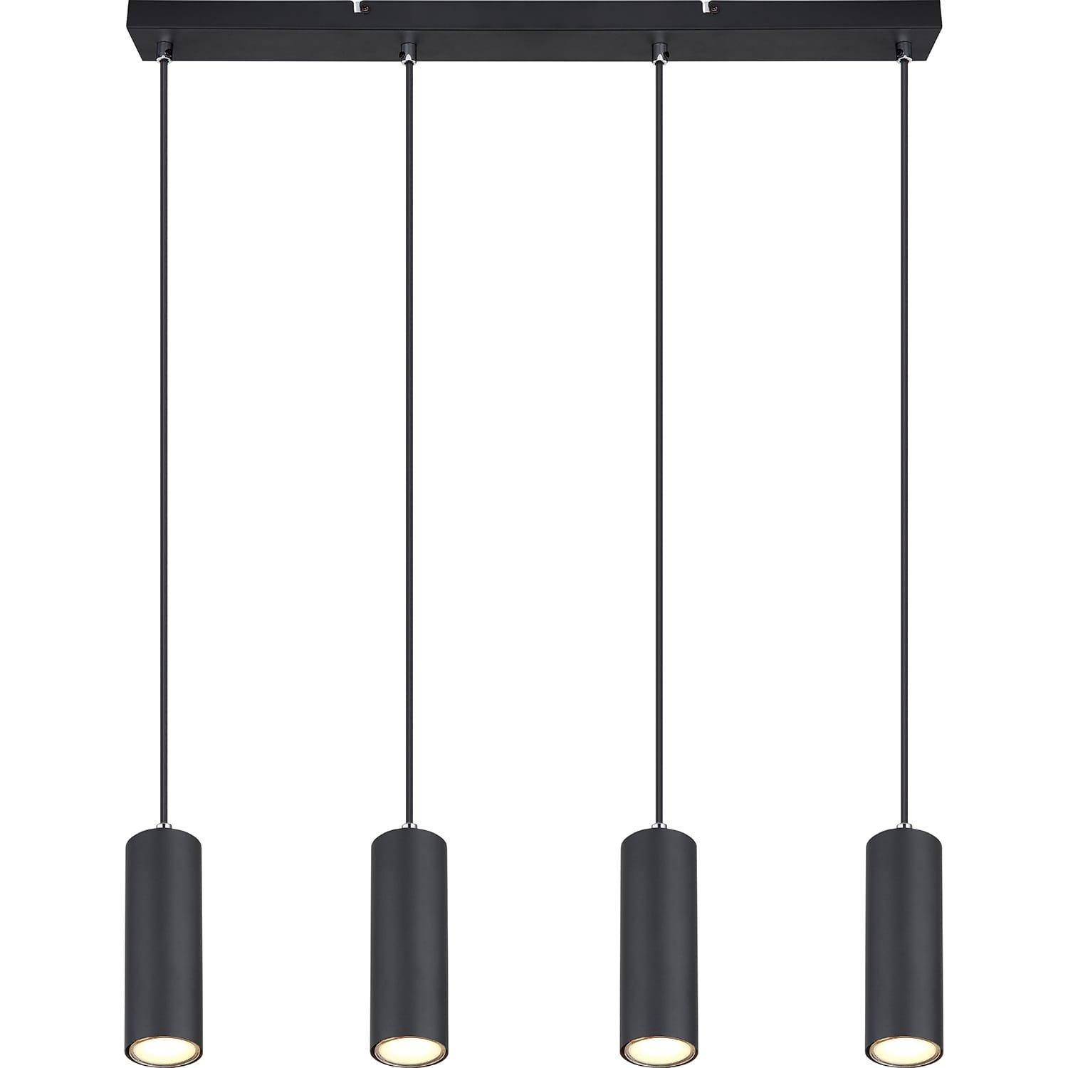 mutoni Lampe à suspension Robby métal noir mat 4xGU10  