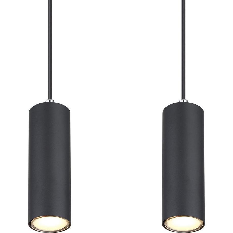 mutoni Lampe à suspension Robby métal noir mat 4xGU10  