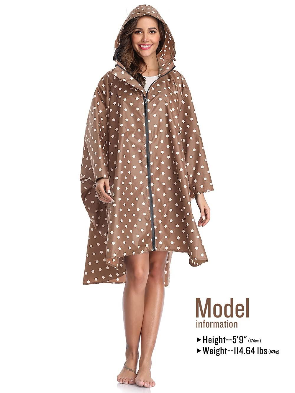 Alopini Kapuzen Regencape mit Reissverschluss  