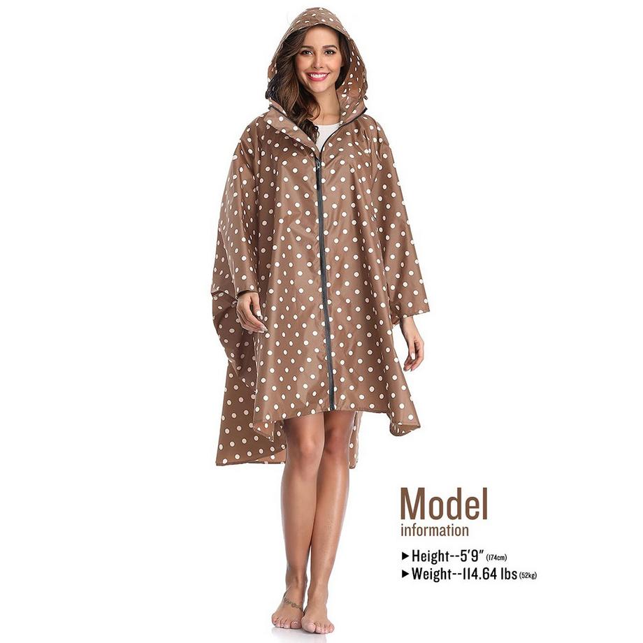 Alopini Kapuzen Regencape mit Reissverschluss  