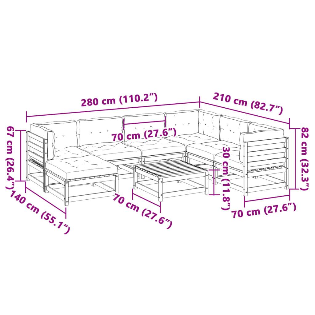 VidaXL set divano da giardino Legno di douglas  