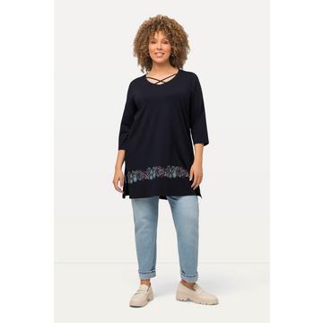 Shirt, Zierbänder, A-Linie, V-Ausschnitt, 3/4-Arm