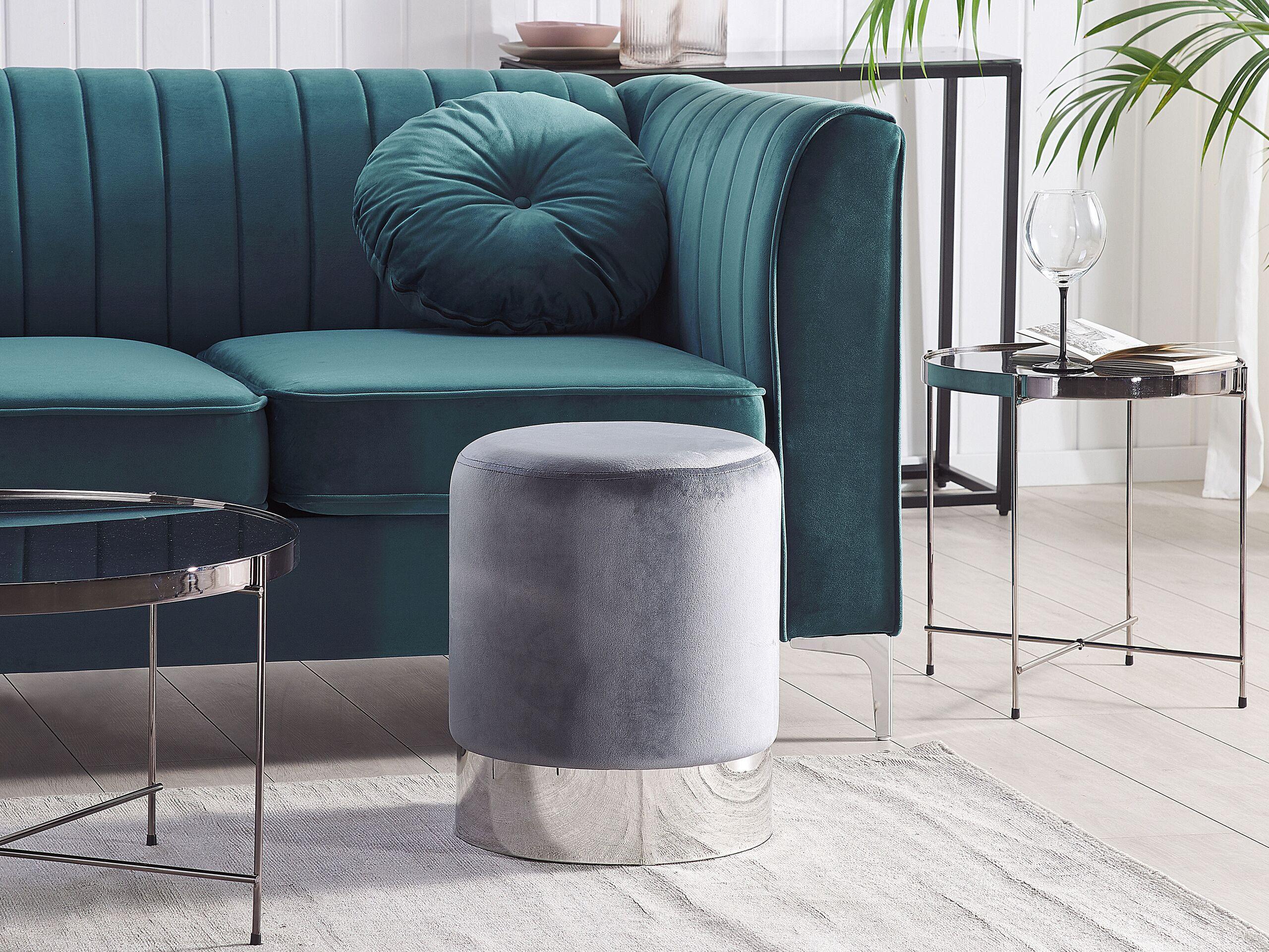 Beliani Pouf en Velours Moderne BRIGITTE  